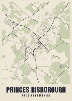 Princes Risborough Street Map Poster