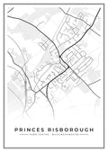 Street map poster of Princes Risborough town centre, Buckinghamshire