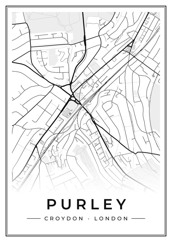 Purley Street Map Poster