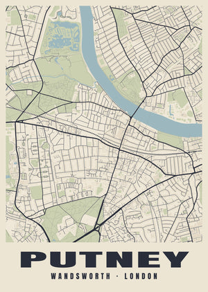 Putney Heritage Street Map Poster