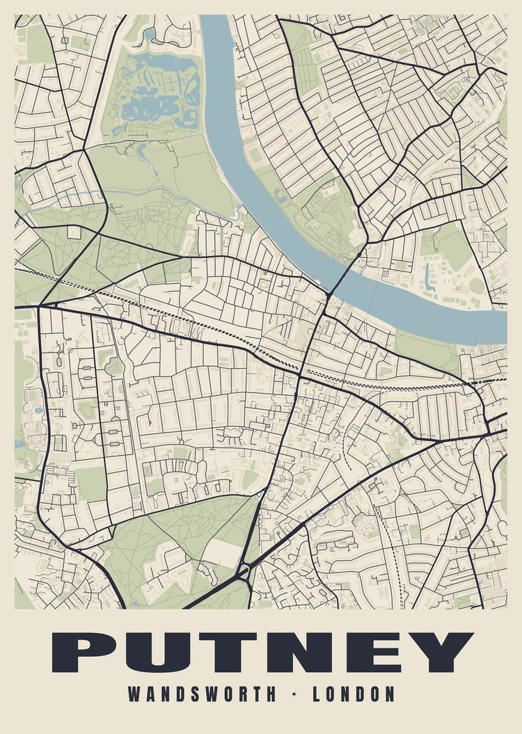 Putney Heritage Street Map Poster