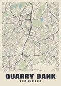 Street map poster of Quarry Bank, West Midlands