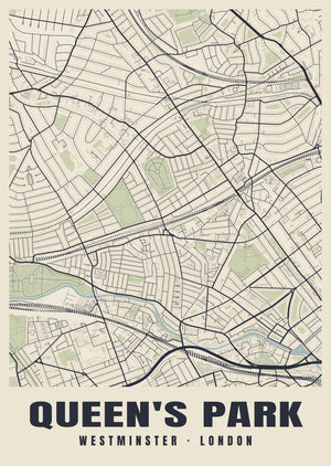 Queen's Park Heritage Street Map Poster