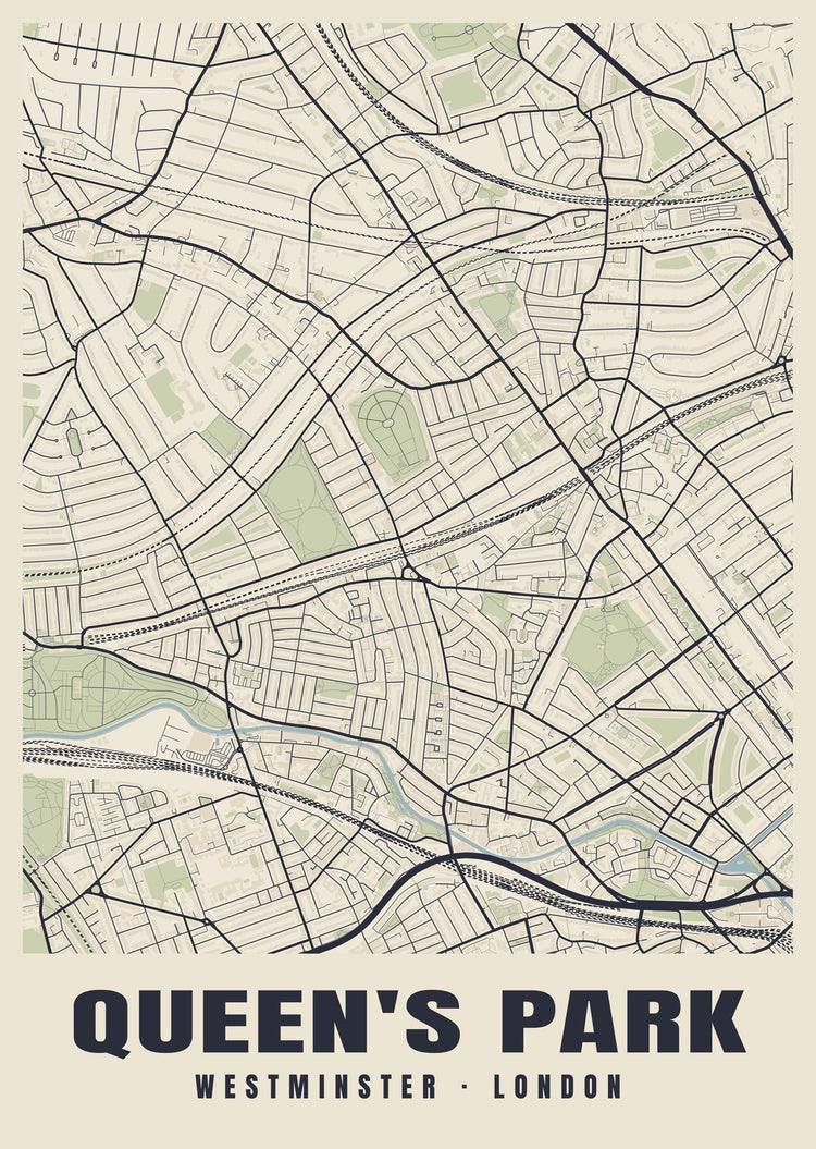 Queen's Park Heritage Street Map Poster