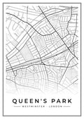 Street map poster of Queen's Park, Westminster, London