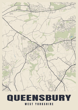 Queensbury Street Map Poster