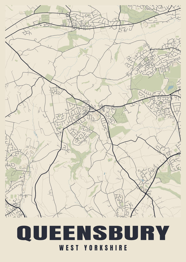 Queensbury Street Map Poster