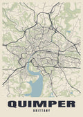 Street map poster of Quimper, Brittany
