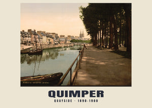 Nabrzeże, Quimper — 1890–1900 · Wydruk dawnego fotochromu