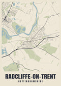 Street map poster of Radcliffe-on-Trent, Nottinghamshire