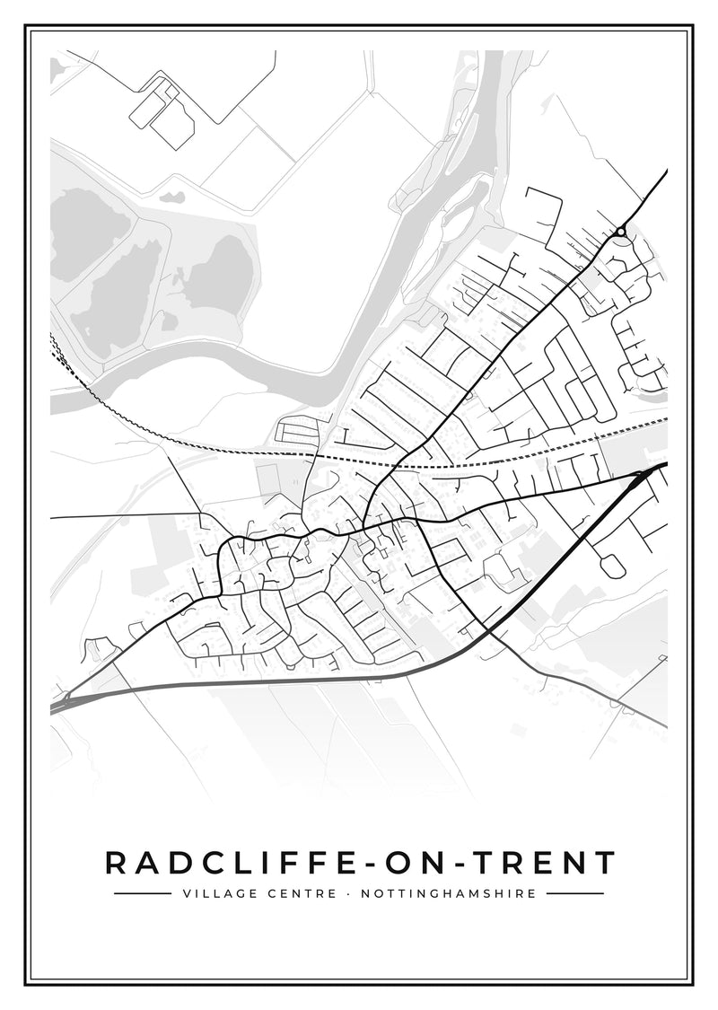 Radcliffe-on-Trent Village Centre Street Map Poster