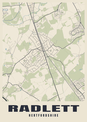 Radlett Street Map Poster