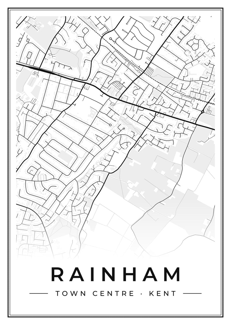 Rainham Town Centre Street Map Poster