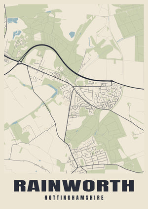 Rainworth Street Map Poster