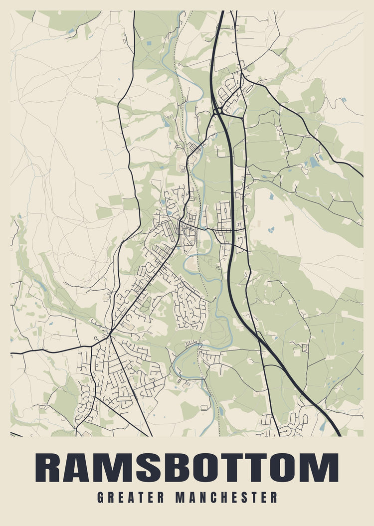 Ramsbottom Street Map Poster