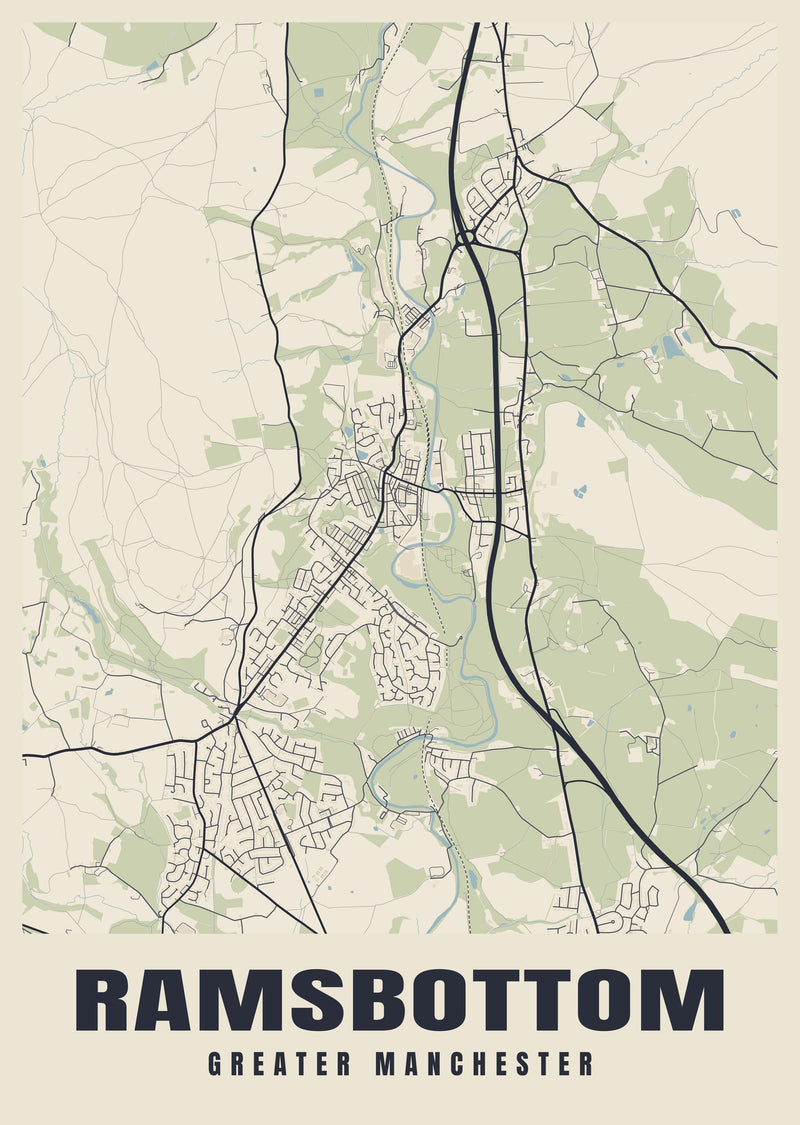 Ramsbottom Street Map Poster