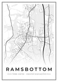 Street map poster of Ramsbottom town centre, Greater Manchester