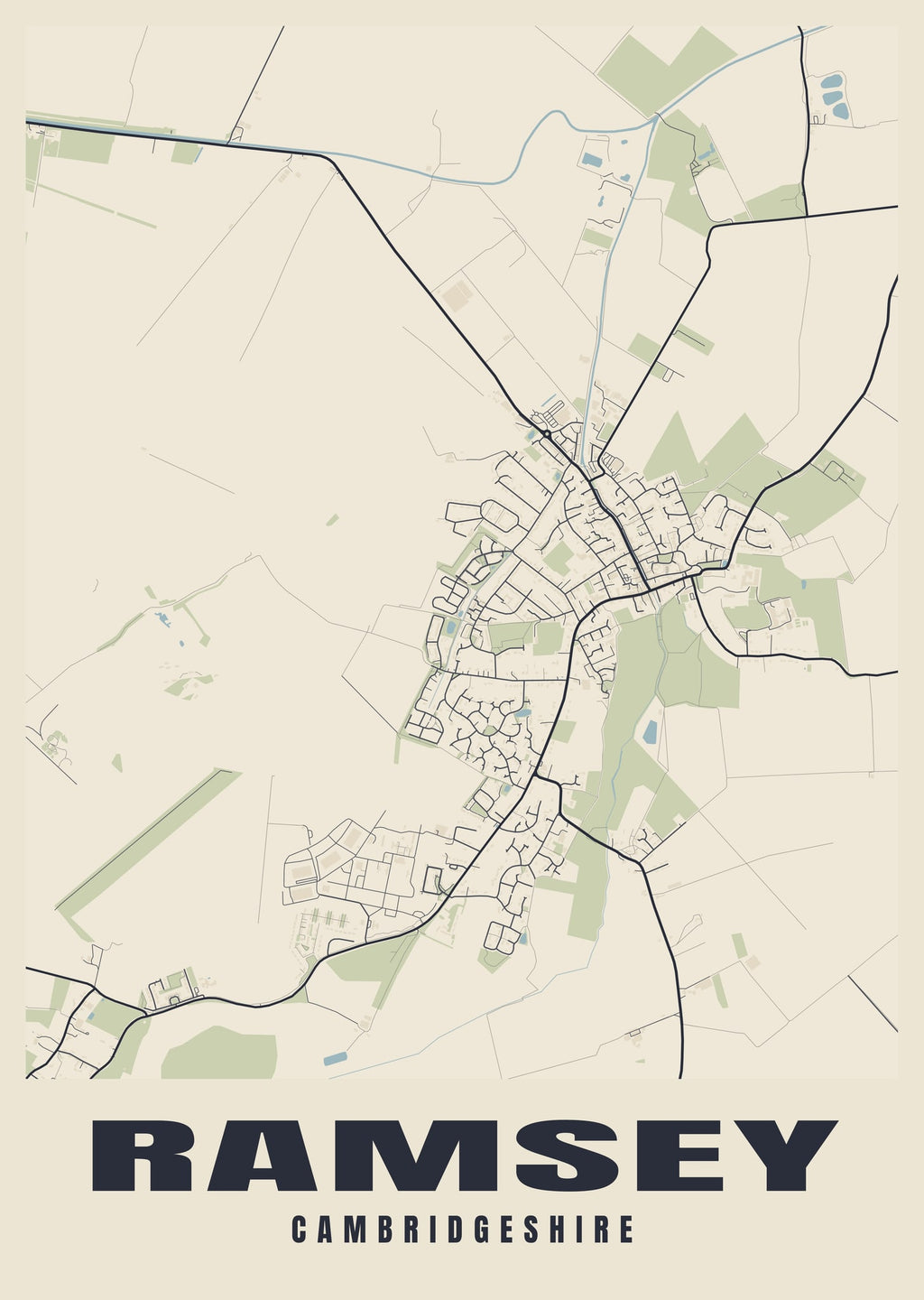 Street map poster of Ramsey, Cambridgeshire