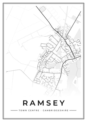 Ramsey Town Centre Street Map Poster