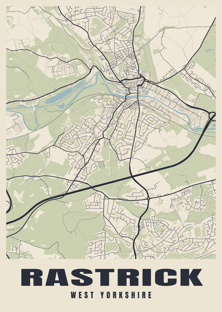 Rastrick Street Map Poster