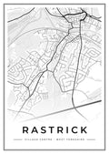 Street map poster of Rastrick village centre, West Yorkshire
