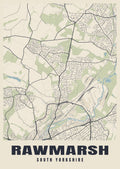 Street map poster of Rawmarsh, South Yorkshire