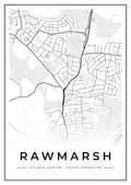 Street map poster of Rawmarsh village centre, South Yorkshire