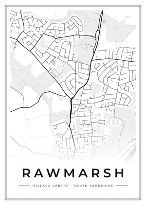 Rawmarsh Village Centre Street Map Poster