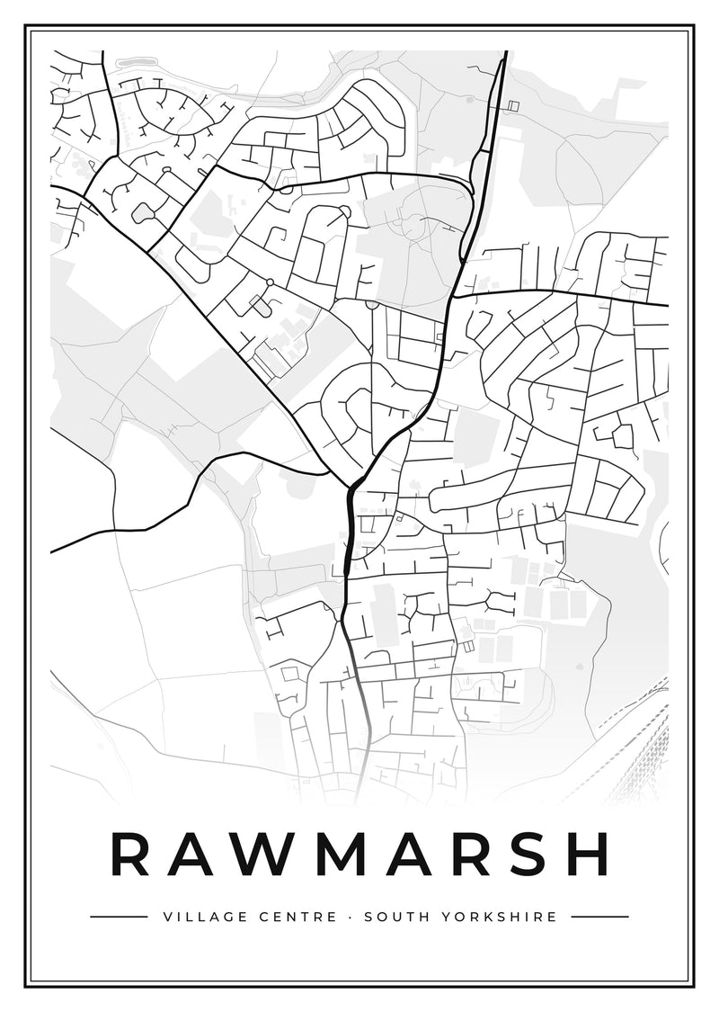 Rawmarsh Village Centre Street Map Poster