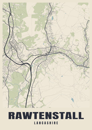 Rawtenstall Street Map Poster