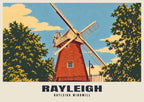 Rayleigh Windmill poster, Retro Railway style