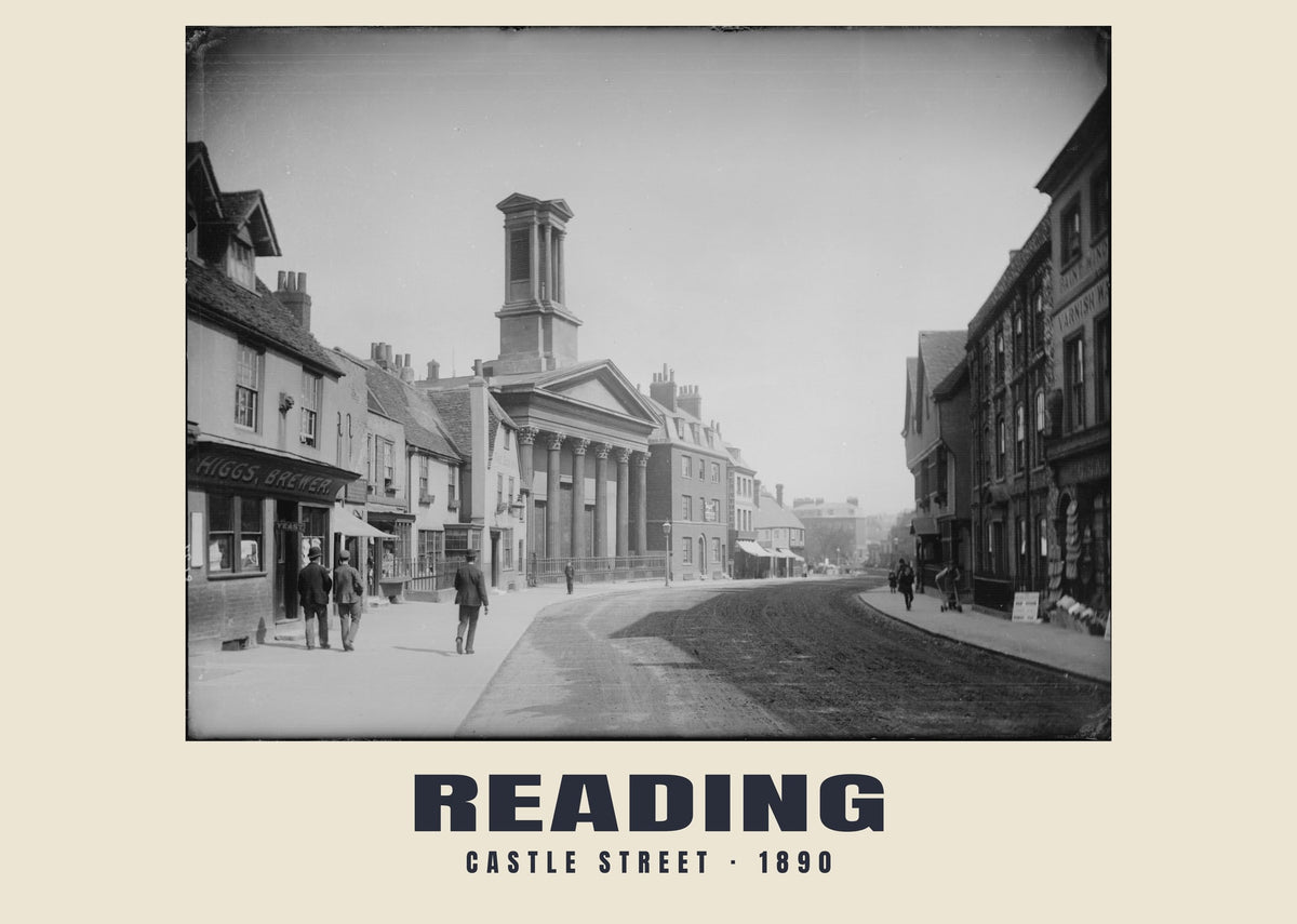 Castle Street, Reading, 1890 heritage photograph