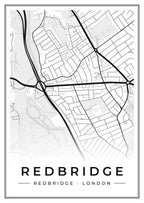 Street map poster of Redbridge, Redbridge, London