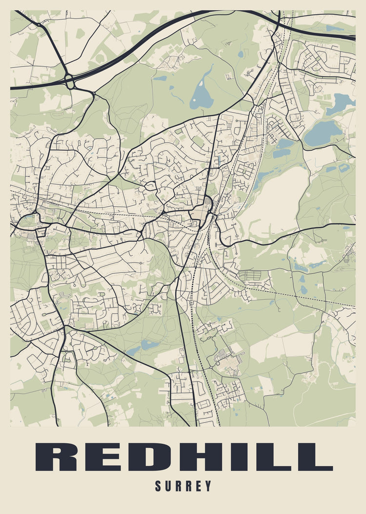Redhill Street Map Poster