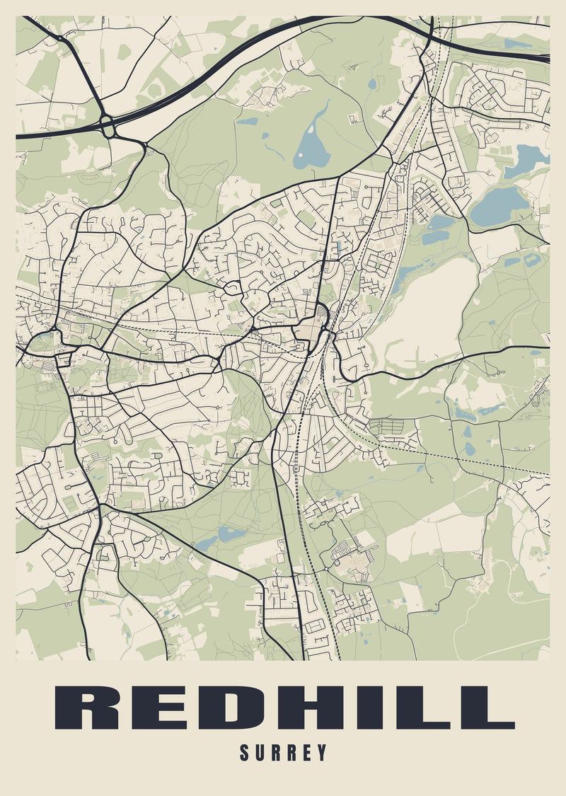 Redhill Street Map Poster