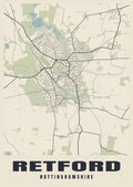 Street map poster of Retford, Nottinghamshire