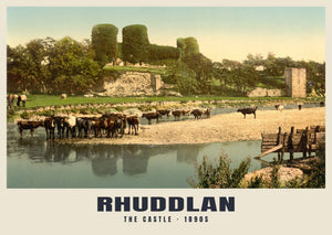 Zamek w Rhuddlan, ok. 1890–1900, druk historyczny