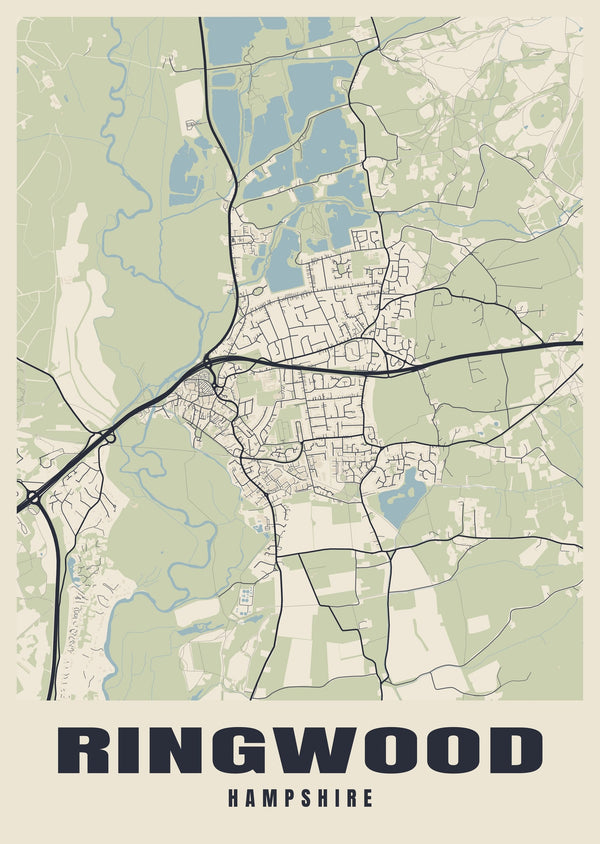Ringwood Street Map Poster