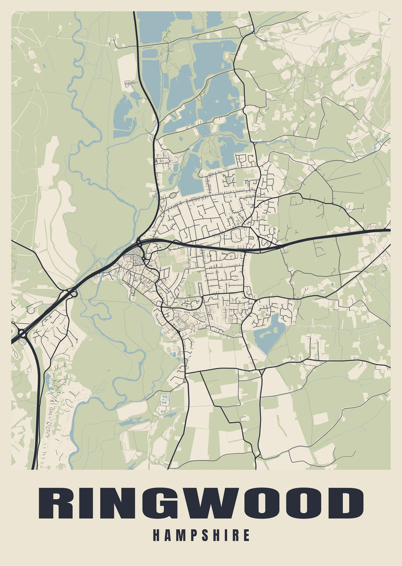 Ringwood Street Map Poster