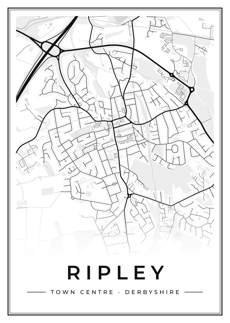 Ripley Town Centre Street Map Poster