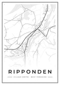 Street map poster of Ripponden village centre, West Yorkshire