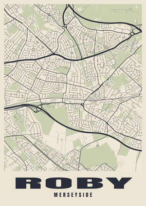 Roby Street Map Poster