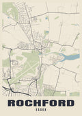 Street map poster of Rochford, Essex