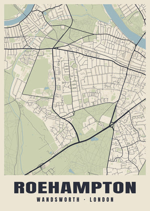 Roehampton Heritage Street Map Poster