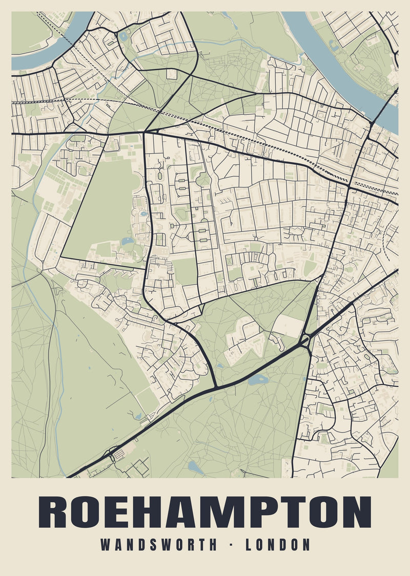 Roehampton Heritage Street Map Poster