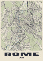 Street map poster of Rome, Lazio