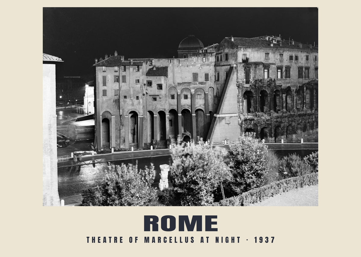 Teatro di Marcello di notte, Roma, 1937