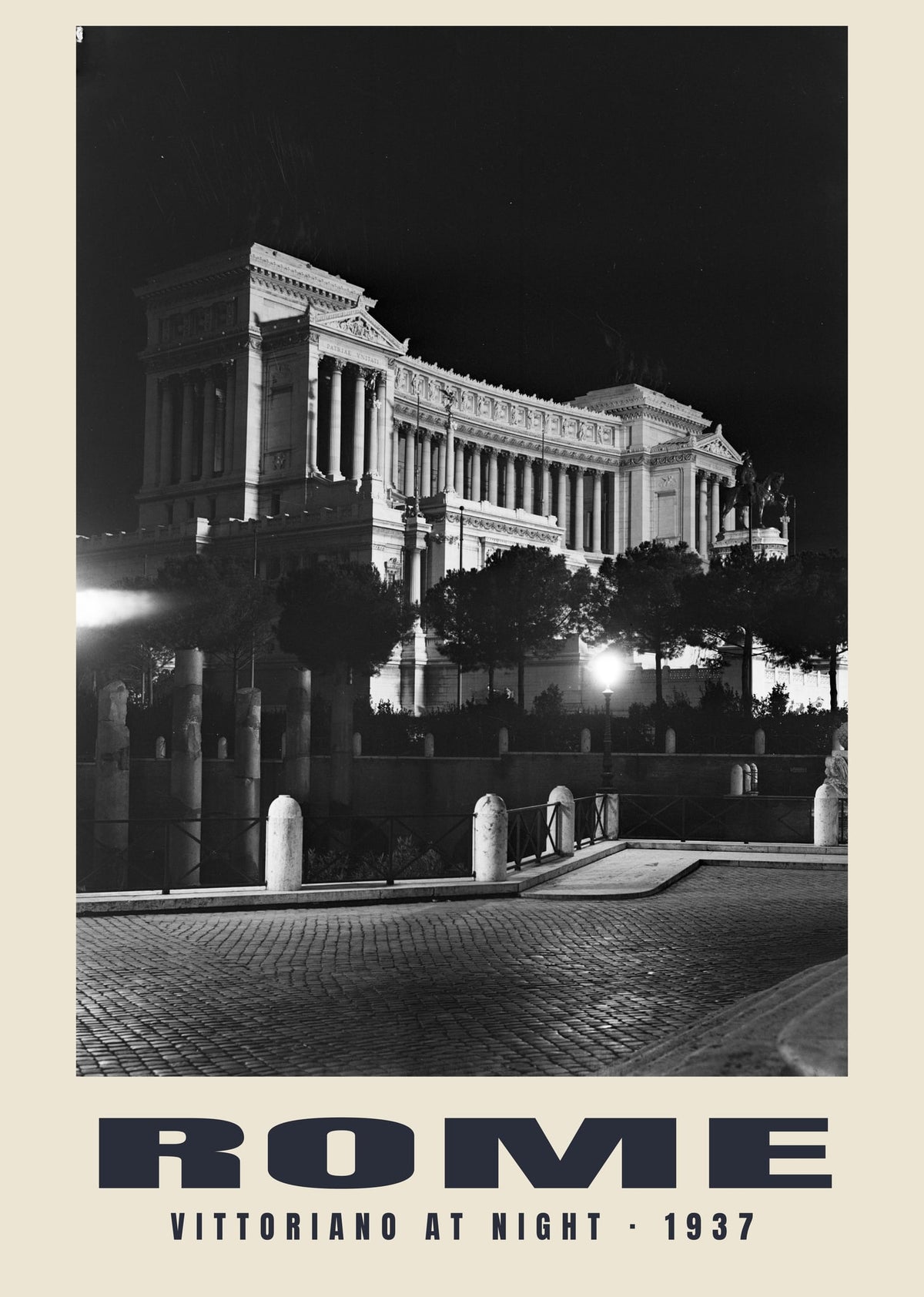 Vittoriano at Night, Rome, 1937 heritage photograph