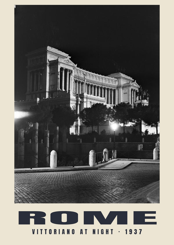 Vittoriano at Night, Rome — 1937 · Historic photograph print