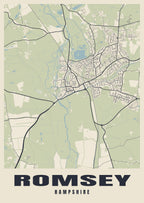 Street map poster of Romsey, Hampshire